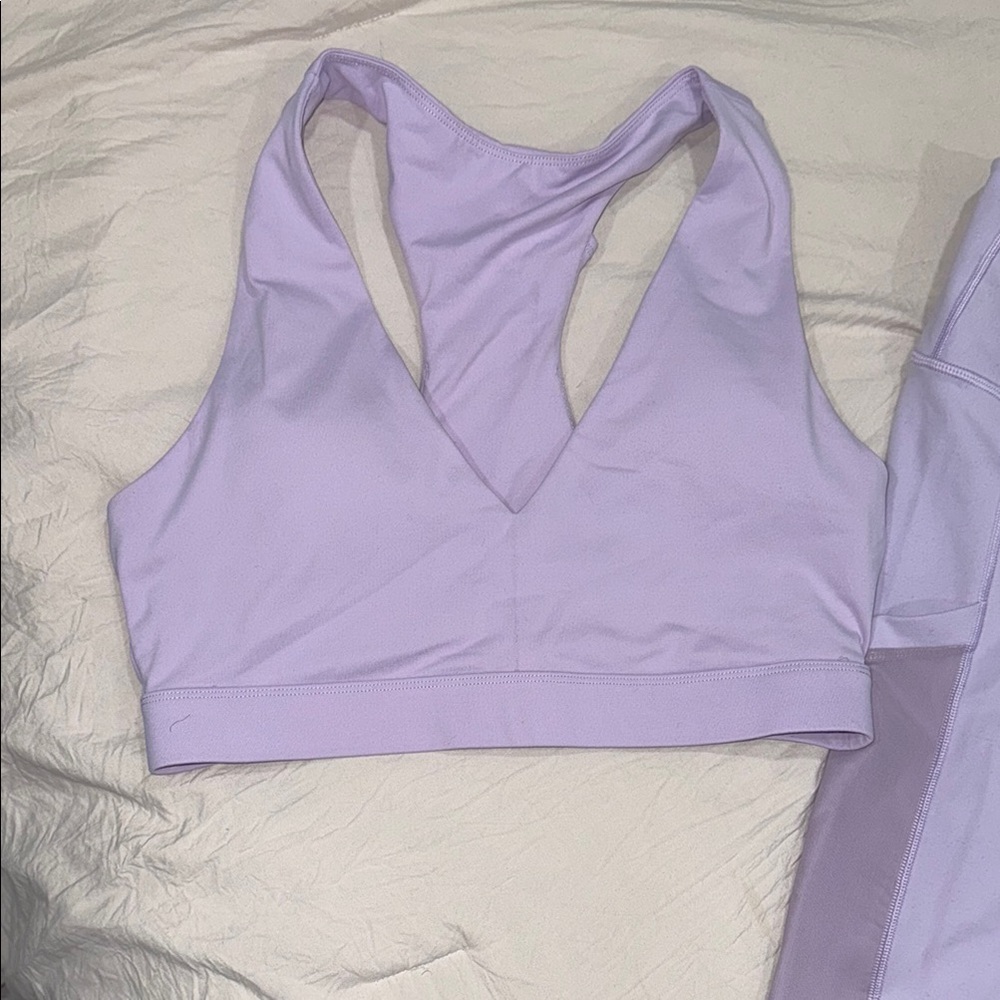 Fabletics Lavender leggings and bra set